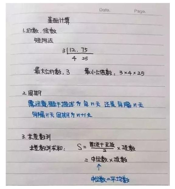 行測公式記不?。繉W霸幾張筆記就搞定了！